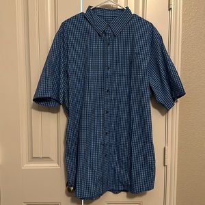 Mens large Ariat VentTEK drift classic S/S button down shirt sapphire checkered